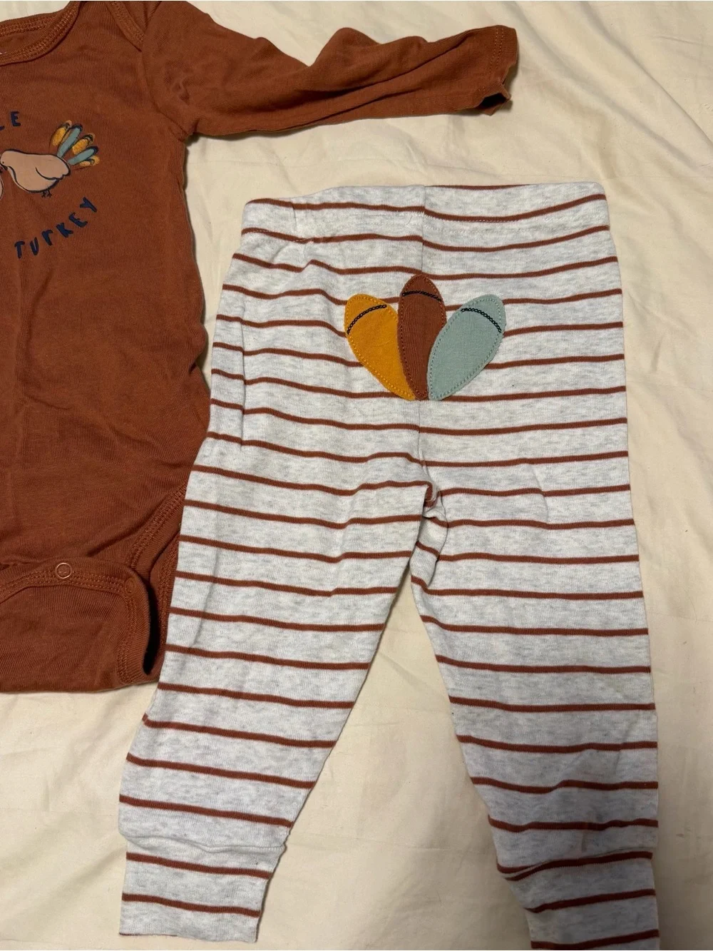 Carter's Thanksgiving Baby Onesie with matching Pants 12 mos
